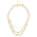 Light Luxury Faux Pearl Crystal Beaded Multilayer Geometric Round Choker Necklace view 5
