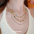 Light Luxury Faux Pearl Crystal Beaded Multilayer Geometric Round Choker Necklace view 1