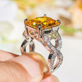 Luxury Four Prong Inlaid Bow Ring For Women Bridal Wedding Single Ring Accessories view 3
