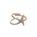 European Style Copper Silver Tone Multilayer Star Open Ring Minimalist Geometric Finger Jewelry view 5