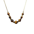 18K Gold Plated Tiger Eye Beaded Adjustable Maillard Style Sweater Necklace view 5