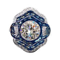 Korean Style Women's Elegant Ring With Oil Painted Camellia Flower Detail Fashion Jewelry view 3