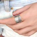 Vintage Style Women's Ring With Floral Texture Six Petal Flower Design Fashion Jewelry view 3