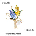 Large Alloy Double Wheat Leaf Brooch Pin For Women's Apparel view 4