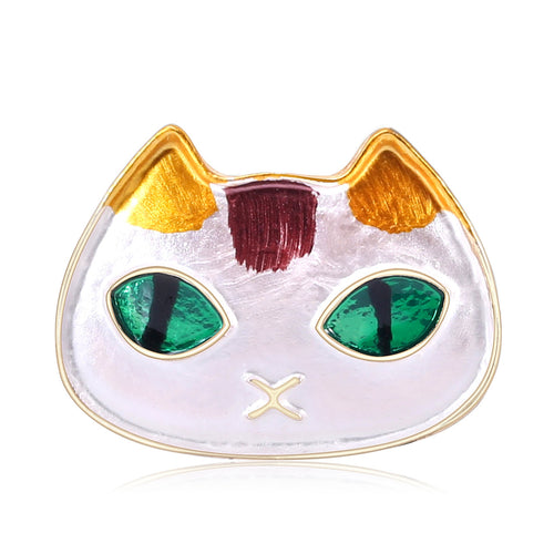 Alloy Enamel Cute Cat Brooch Pin For Fashion Apparel