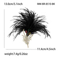 Copper Zircon Feather Brooch Pin For Elegant Women Apparel Decor view 4