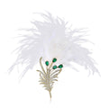 Copper Zircon Feather Brooch Pin For Elegant Women Apparel Decor view 2