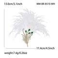 Copper Zircon Feather Brooch Pin For Elegant Women Apparel Decor view 5