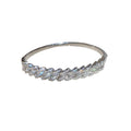 18K Gold Plated Copper Open Heart Bangle With Sparkling Zircon Light Luxury Women's Jewelry view 5