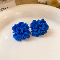 Fresh Floral Resin Stud Earrings With Silver Pins, Niche Designer Women's Ear Jewelry view 2