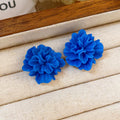 Fresh Floral Resin Stud Earrings With Silver Pins, Niche Designer Women's Ear Jewelry view 4