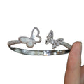 Light Luxury Sparkling Zircon Mother Of Pearl Butterfly Open Bangle Bracelet For Women view 5
