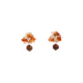 Vintage Chinese Style Gradient Acrylic Flower Studs With Wooden Bead Drop Elegant Fashion Pendant Earrings view 5