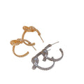 Alloy Cross Knot Twisted Geometric C Shape Stud Earrings Minimalist Round Design view 5