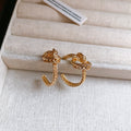 Alloy Cross Knot Twisted Geometric C Shape Stud Earrings Minimalist Round Design view 2