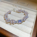 Light Luxury French Court Style Faux Pearl Zircon Square Pendant Adjustable Necklace view 3