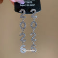 Light Luxury Alloy Rhinestone 2026 Number Tassel Drop Earrings For Women view 3