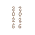 Light Luxury Alloy Rhinestone 2026 Number Tassel Drop Earrings For Women view 5