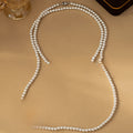 Light Luxury Copper Round Pearl Long Sweater Necklace For Women Elegant Geometric Pendant view 4
