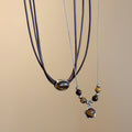 Light Luxury Vintage Tiger Eye Round Geometric Pendant Sweater Necklace For Women view 2