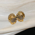 Light Luxury Vintage Rhinestone Irregular Geometric Round Alloy Stud Earrings With Silver Pins view 3