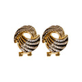 Light Luxury Vintage Rhinestone Irregular Geometric Round Alloy Stud Earrings With Silver Pins view 5