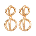 European Style Geometric Round Hollow Metal Stud Earrings For Women Minimalist Fashion Jewelry view 5