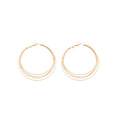 European American Style Metal Multi-Layer Circle Pendant Hoop Earrings For Women view 5