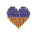 Alloy Enamel Rhinestone Heart Brooch Pin For Unisex Apparel Decoration view 1
