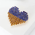 Alloy Enamel Rhinestone Heart Brooch Pin For Unisex Apparel Decoration view 3