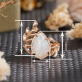 Palace Style Water Drop Faux Opal Ring For Women, Leaf Branch Baroque Statement Finger Ring view 4