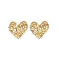 Light Luxury Zircon Heart Hollow Metal Stud Earrings With Silver Pins view 5