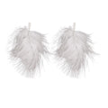 Elegant Feather Tassel Drop Earrings With Silver Needle Pins And Zircon Accents For Women view 5