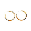 Acetate Leopard Print C Shape Hoop Earrings With Silver Pins, Retro Maillard Geometric Round Design view 5
