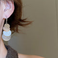 Acrylic Geometric Round Tassel Drop Earrings For Women Beach Vacation Style Ear Hooks view 3