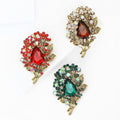 Large Alloy Crystal Rhinestone Brooch Pin Vintage Collar Accessory view 2