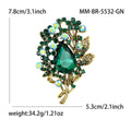 Large Alloy Crystal Rhinestone Brooch Pin Vintage Collar Accessory view 3