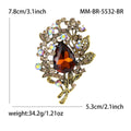 Large Alloy Crystal Rhinestone Brooch Pin Vintage Collar Accessory view 5