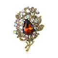 Large Alloy Crystal Rhinestone Brooch Pin Vintage Collar Accessory view 1