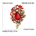 Large Alloy Crystal Rhinestone Brooch Pin Vintage Collar Accessory view 4