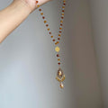 Ethnic Style Faux Crystal Beaded Chinese Knot Teardrop Pendant Sweater Necklace For Women view 3