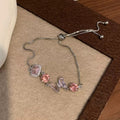 Sparkling Zircon Butterfly Geometric Adjustable Bangle Light Luxury Sweet Fashion Bracelet view 4