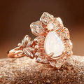 Fresh Pastoral Faux Opal Iris Flower Ring With Woodland Metal Style Accessory For Women view 3