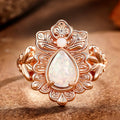 Fresh Pastoral Faux Opal Iris Flower Ring With Woodland Metal Style Accessory For Women view 2
