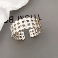 European American Metal Round Heart Triple Layer Hollow Open Bangle For Women view 4