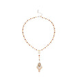Vintage Beaded Chinese Knot Oval Eye Teardrop Glass Crystal Sweater Necklace view 5