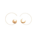 Alloy Asymmetric Geometric Circle Moon Hook Earrings For Women Minimalist Western Style view 5