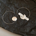 Alloy Asymmetric Geometric Circle Moon Hook Earrings For Women Minimalist Western Style view 4