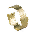 European Style Irregular Round Open Iron Bangle With Crumpled Metal Texture For Women view 5