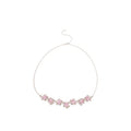 Copper Zircon Square Flower Pendant Necklace Bracelet Jewelry Set Light Luxury Style view 5
